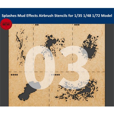 LIANG-0003 Splashes Mud Effects Airbrush Stencils for 1/35 1/48 1/72 Scale Model
