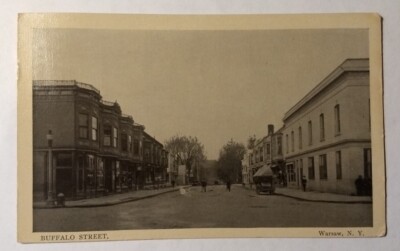 Buffalo Street Warsaw, NY New York Postcard People Ess & Ess Photo Co. Vintage 