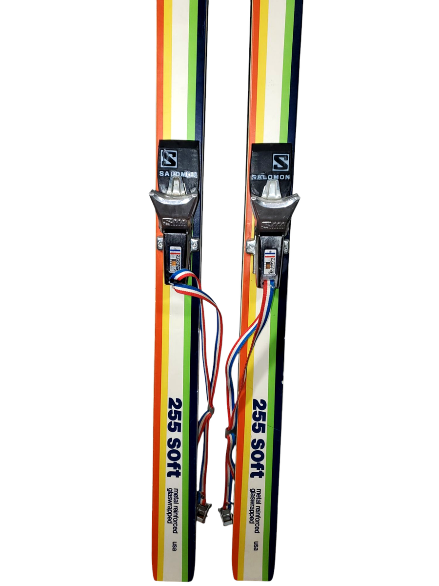 RARE VTG K2 255 Soft Metal Reinforced Glasswrapped Skis w/ Solomon