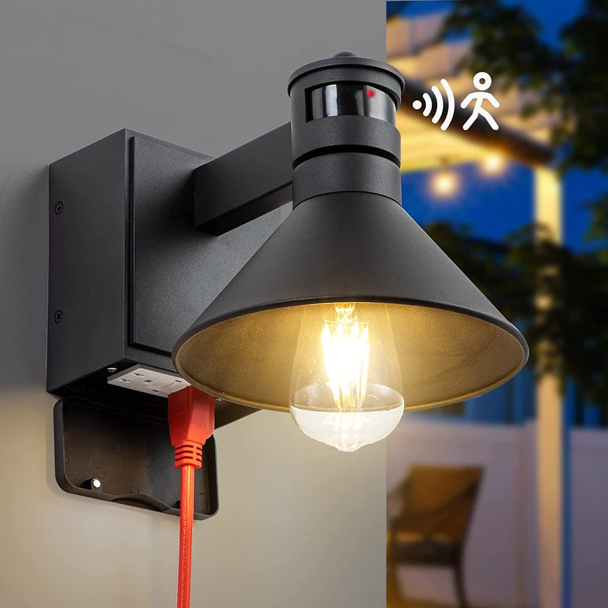 Porch lamp with outlet deals