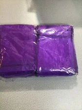 Kslong 100PCS Small Mesh Bags Drawstring 3x4,Sheer Organza Bags Drawstring for