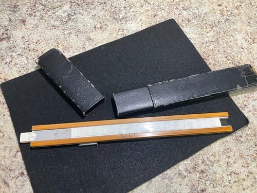 Rare Vtg Sun Hemmi Japan No.1446 Bamboo Slide Rule Ruler w/Original ...