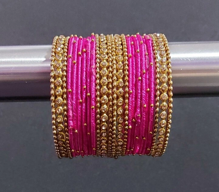 Metal silk thread bangles sale