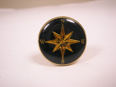 Compass Rose Chart Map Globe SINGLE Vintage Cuff Link replace lost/broken zg69