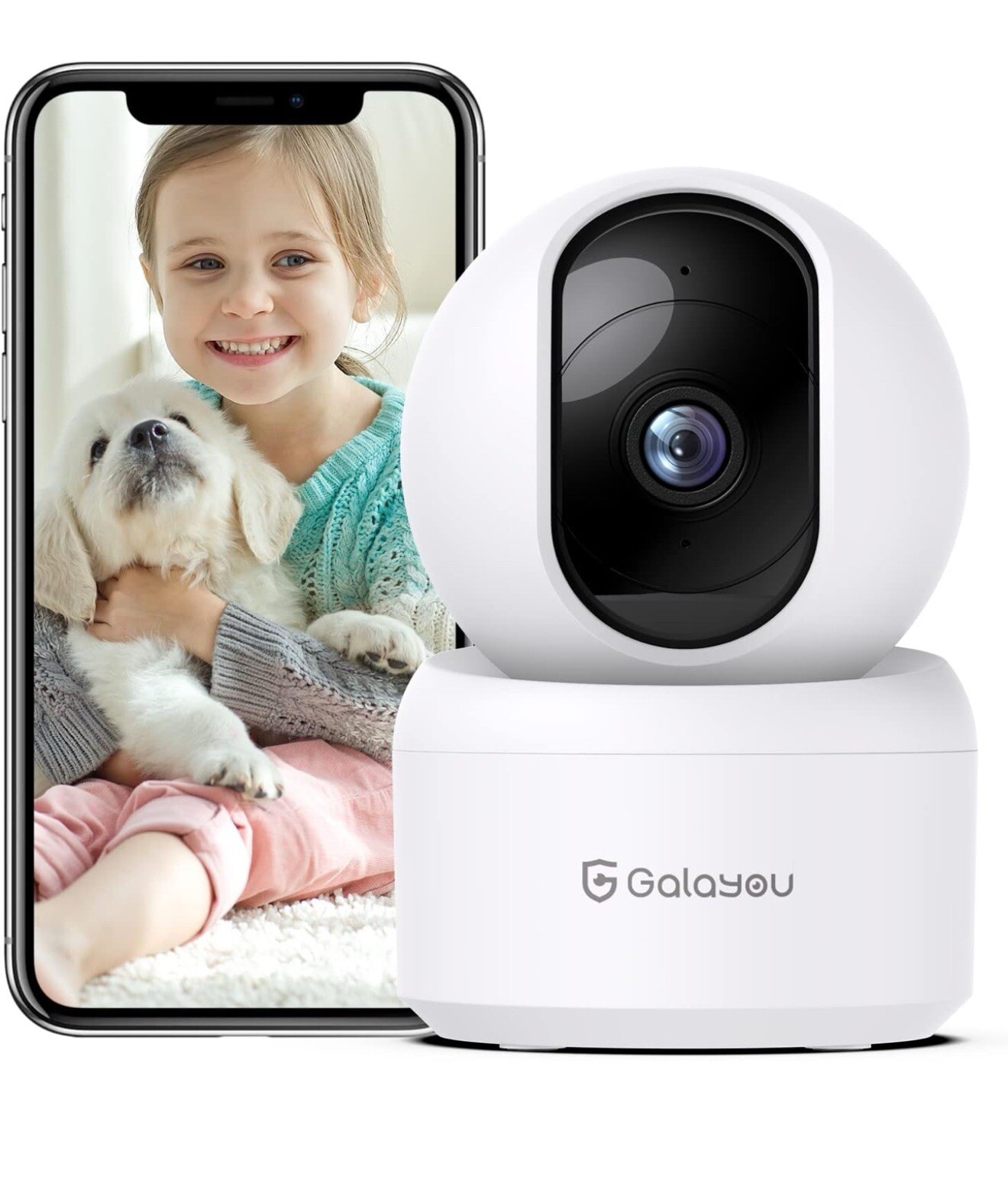 GALAYOU Indoor Security Camera For Pet Camera, 360 Degree WiFi Home-image
