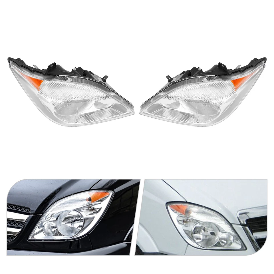 1 Pair Headlights For 07-13 Dodge/Mercedes/Freightliner Sprinter 2500 3500 NEW - Image 2 of 4