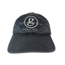 Vintage Garth Brooks World Tour Snapback Hat Cap Black White Gray Embroidered
