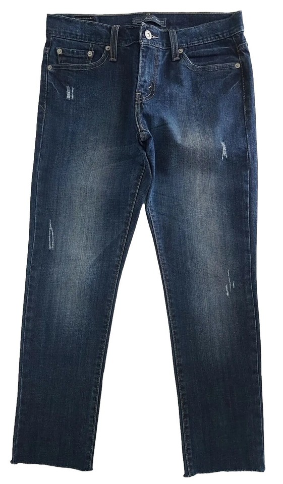 Levi's Denim Boyfriend Jeans Distressed Raw Hem Women's Size 3 Waist 78cm