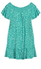 AVENUE Woven Off Shoulder Dress - aqua Size 16
