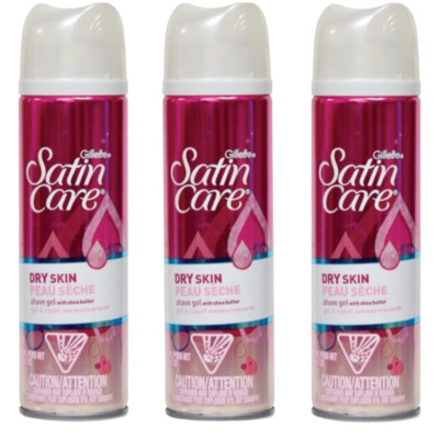 3 x Gillette Satin Care Dry Skin Shaving Gel, 7 oz