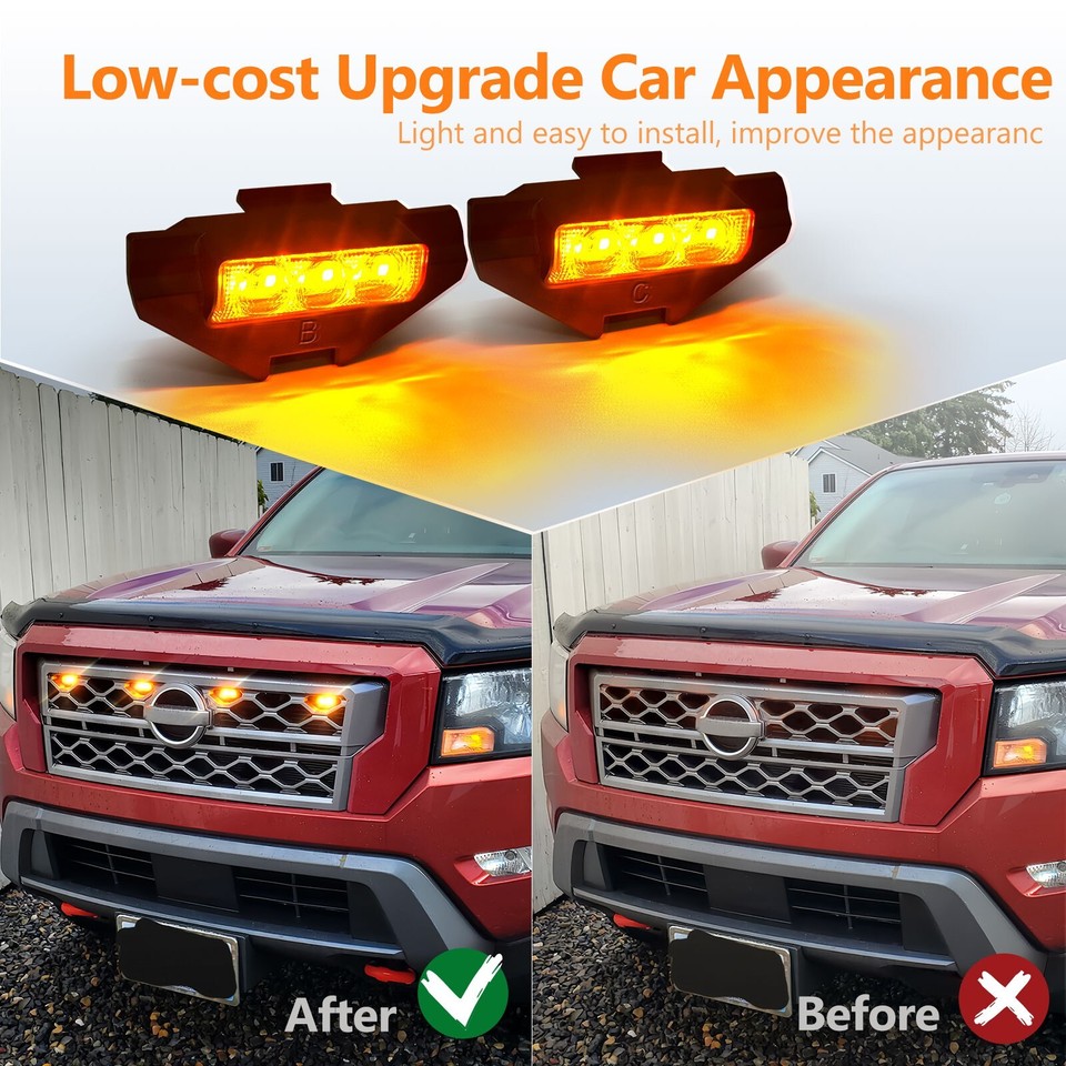 LED Grille Lights For 2022 2023 2024 Nissan Frontier S SV Pro4x OEM ...