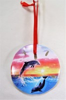 Dolphins In The Sunset Sand Dollar Hand Painted Ornament Holiday Or Home Decor Dolphins In The Sunset Sand Dollar Hand Painted Ornament Holiday Or Home Decor