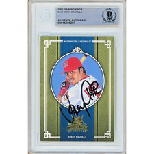 Vinny Castilla Signed 2005 Diamond Kings #411 Beckett BAS DC Nationals Auto