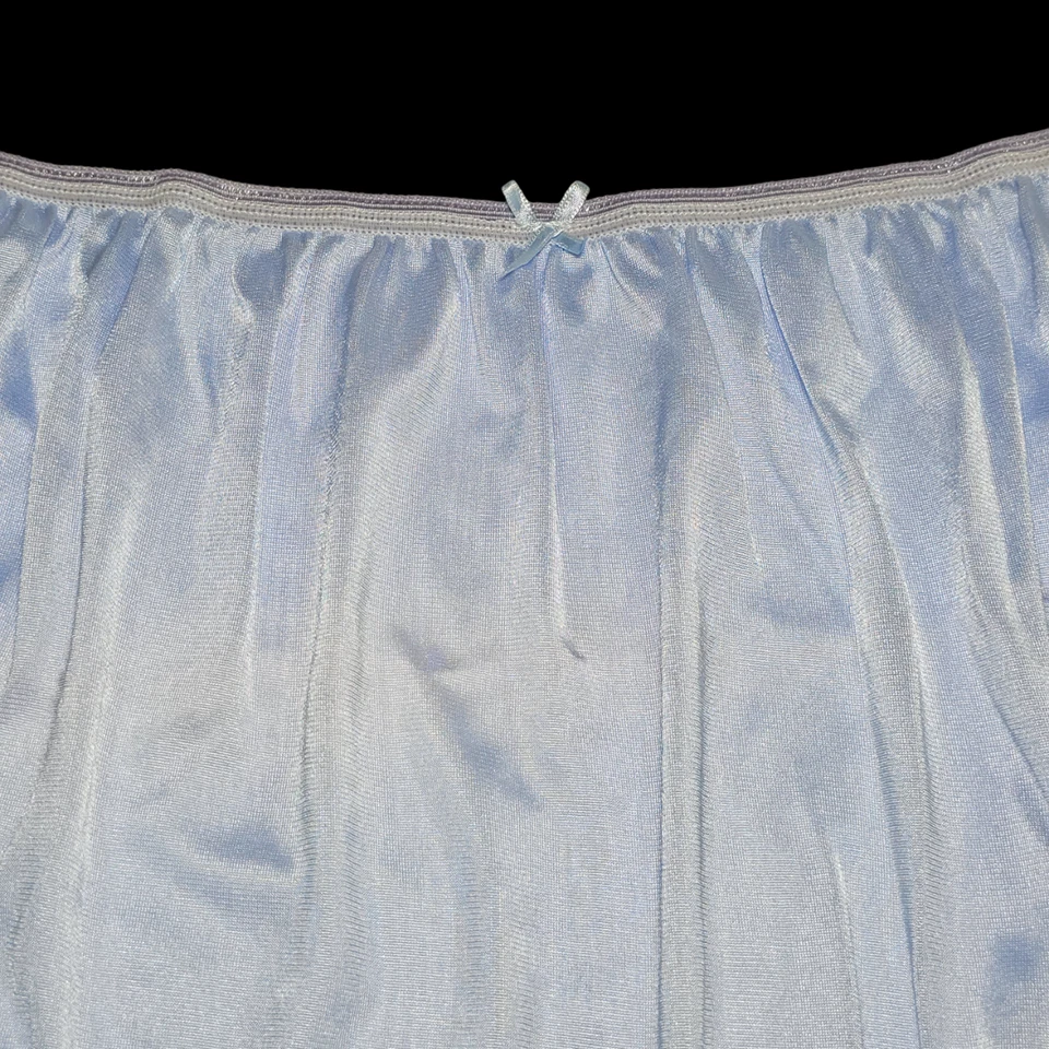 Braguita de nailon resbaladiza púrpura azulado abuela calzoncillo sedoso de colección talla 9-10 cadera 40-50" Foto 4 de 4