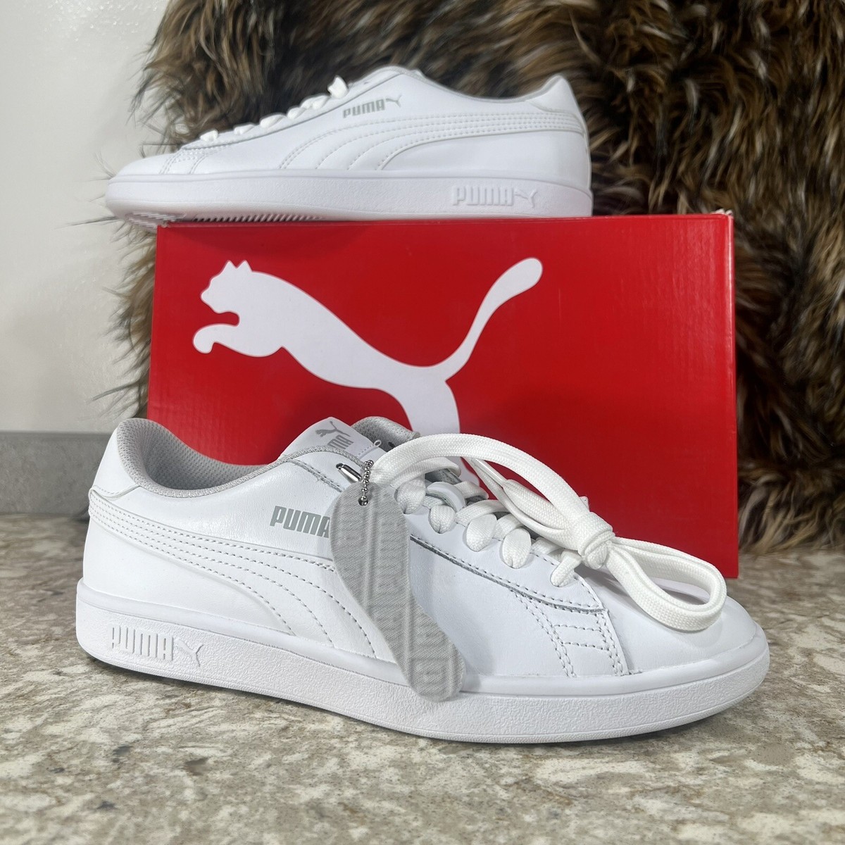 PUMA SMASH V2 L JR Kids Size 7C PUMA WHITE 365170 02 New | eBay
