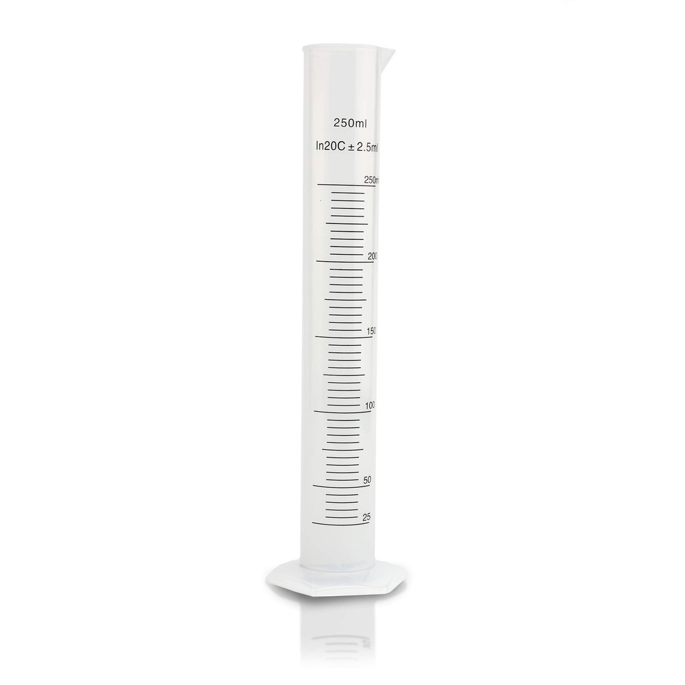 250ml Plastic Graduated Cylinder Beaker - 250ml Science Measuring Cylinder Te...