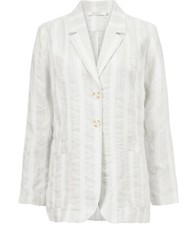 Striped Linen Blend Blazer Style Summer Jacket With Waist Detail By Masai M £150