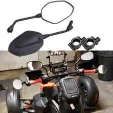 For Can-Am Ryker 10mm Motorcycle Motorbike Rearview Side Mirrors + 7/8"  Adapter