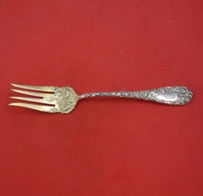 Chrysanthemum by Durgin Sterling Silver Fish Fork Gold Washed 7 3/8" Heirloom