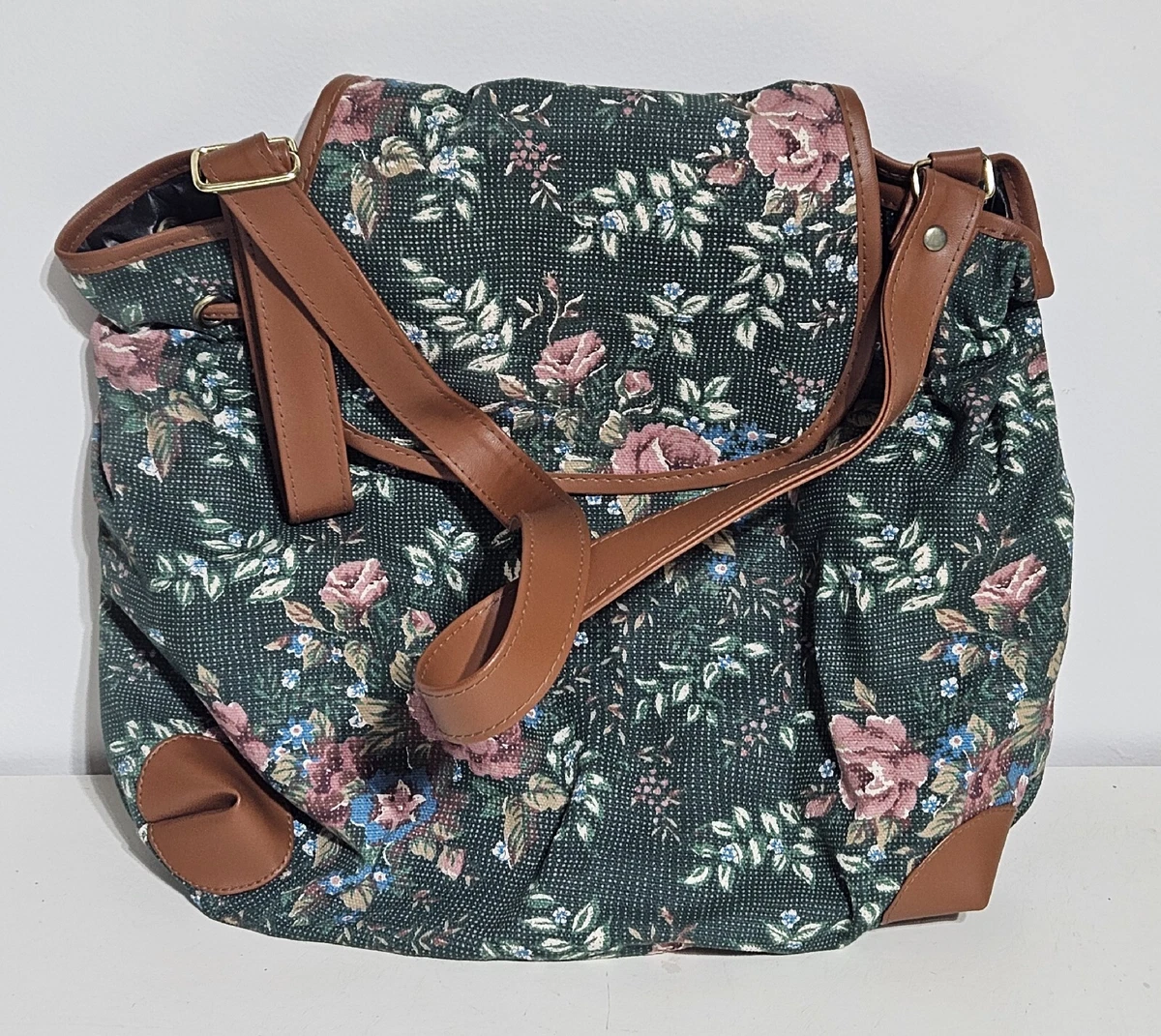 vintage 1994‎ Avon Garden Tapestry shoulder bag green floral pattern VTG Vintage Avon Tote Bag Purse Blue Green Floral Tapestry | eBay main image 3