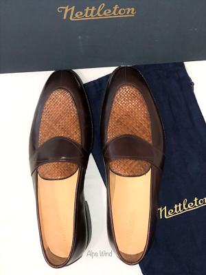 NETTLETON THE SAVANNAH LOAFER IN BROWN LEATHER WITH WOVEN  display picture 1