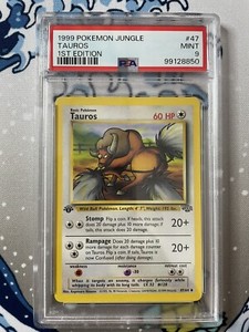PSA 9 1999 Pokémon Jungle #47 Tauros 1st Edition