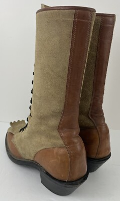 OLATHE Womens 16 Eyelet 11” Lace Up Kiltie Packer Boots Size  display picture 1