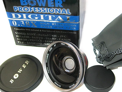 Bower FISHEYE Fish-Eye LENS X .38 FOR SONY HCR-CX100,CX110 30 & 37mm CAMCORDERS