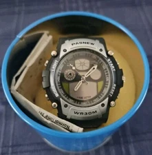Pasnew WR30M Boys Digital Sport Watch Alarm Black Band Needs Battery