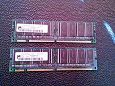 •	128MB 2x MT8LSDT864AG-133C7 Micron 64MB SDRAM Non ECC PC-133 133Mhz Memory