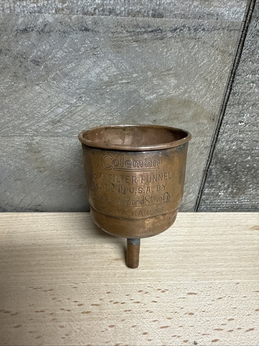 VINTAGE COLEMAN COPPER FILTER FUNNEL W / FILTER NO. 0 VINTAGE COLEMAN COPPER FILTER FUNNEL W / FILTER NO. 0