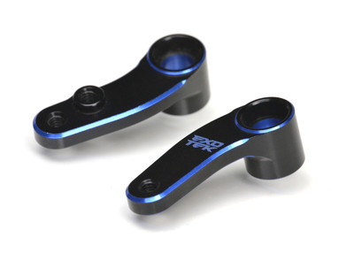 EXO2035  Exotek B6.3/T6.1/SC6.1 Aluminum Steering Cranks (Black/Blue) (2)
