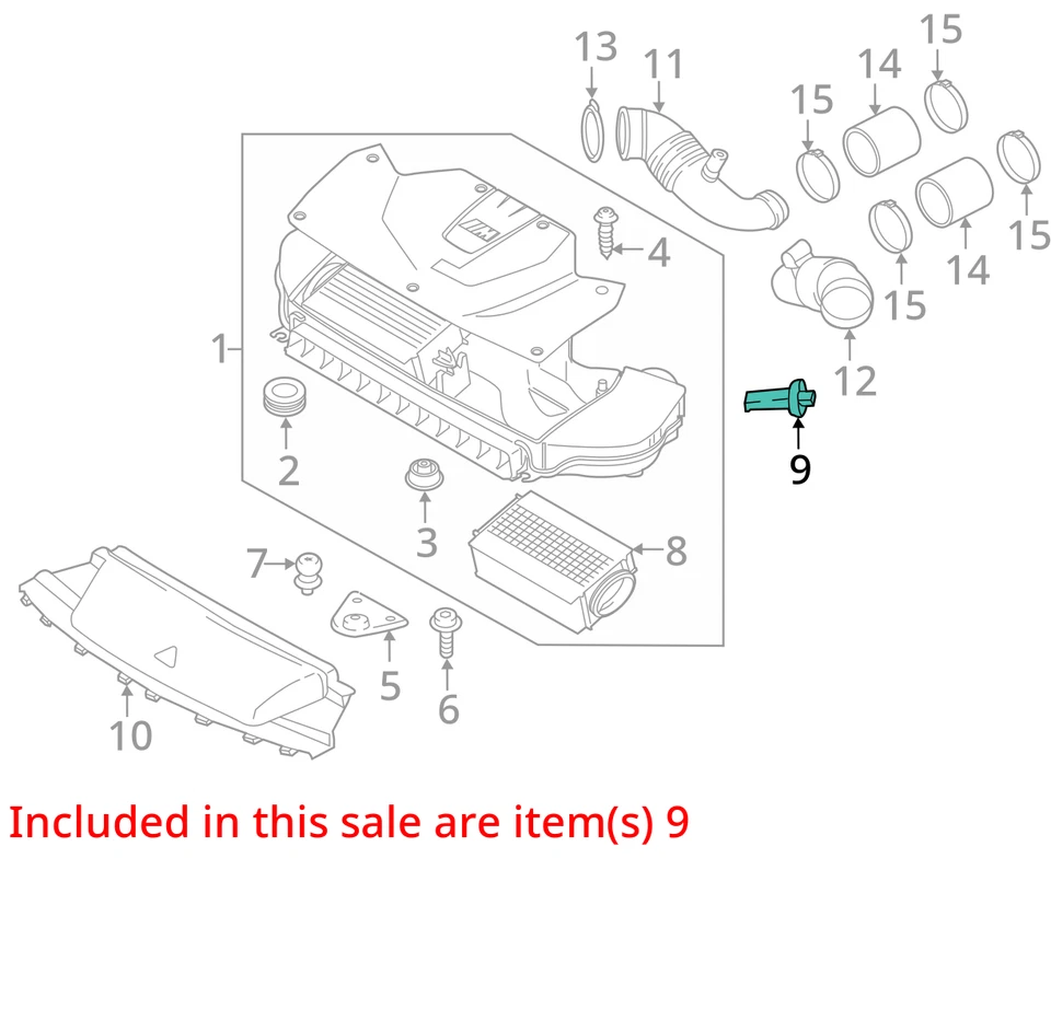 BMW X5 2015 medidor de flujo de aire másico sensor MAF OEM 37 k millas - LKQ432444499 Foto 4 de 4