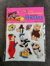 1979 Vintage The Flintstones 3-D Puffy Stickers NEW Sealed on Card #9980 "E"