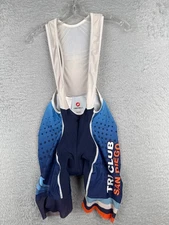 Castelli Cycling Bib Shorts Adult Medium Blue Nylon Spandex Blend Padded Tri