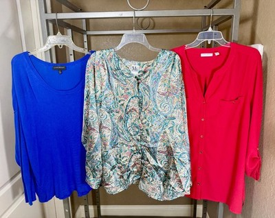 Lot of 3 Lane Bryant Ms. Russ Susan Graver Tunic Top Blouse Women s Plus Size 24