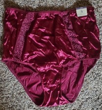 Vintage Solange SECOND SKIN Satin Full Brief Granny Panties, Sz 14/16, XL; NWT