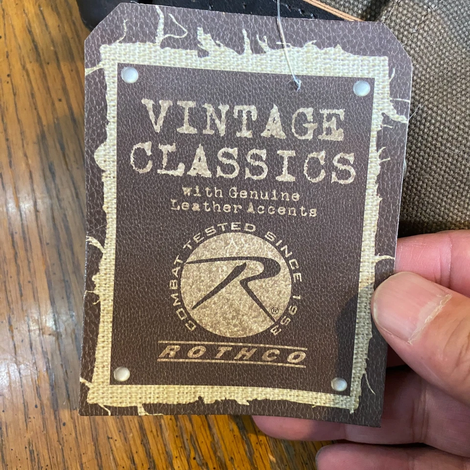 Bolsa carteiro Rothco vintage lona couro marrom terra nova com etiquetas estilo 9829 - Imagem 4 de 4