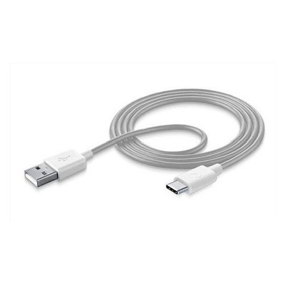 New USB C Cellular Line USBDATATATYCSMARTW STYLECOLOR Cable Silver & White