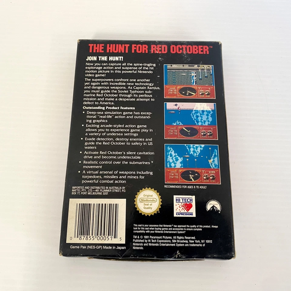 The Hunt For Red October + Box - CIB - Nintendo NES - Tested & Working - Image 2 of 4