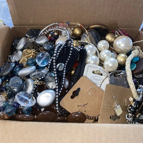 5 Lb Mixed Vintage/Modern Fashion Costume Box Lot Jewelry ALL WEARABLE SELLABLE