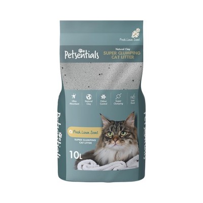 Katzenstreu 10L ultra saugfähig & geruchskontrollierend | Frischer Leinenduft, schnell