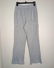 Aerie Women's S Gray Waffle Knit Lounge Pants High Rise Wide Leg Cozy Casual