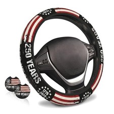 American Flag Steering Wheel Cover 14-15 One Size American Anniversary Black