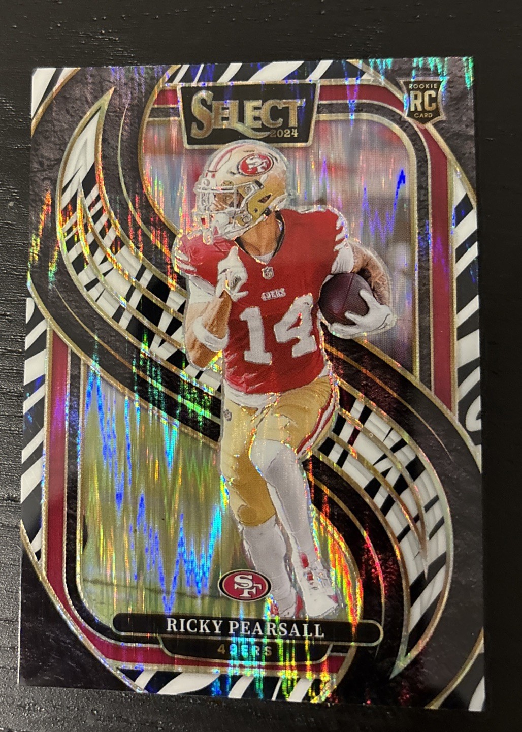 2024 Panini Select - Premier Level Ricky Pearsall #173 Zebra Shock Prizm (RC)