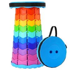 1 PCS Upgraded Foldable Stool Thickened Portable Collapsible Stool (COLORFUL)