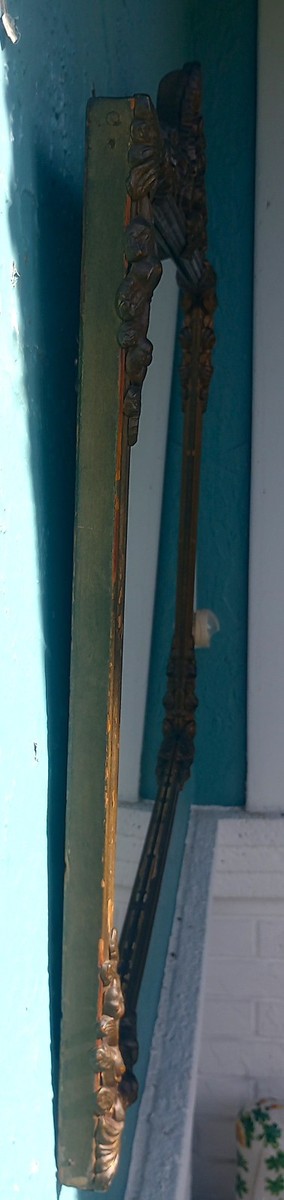 Antique 1940's Elegant Floral Ornate Gold Gilt Wood Frame Wall