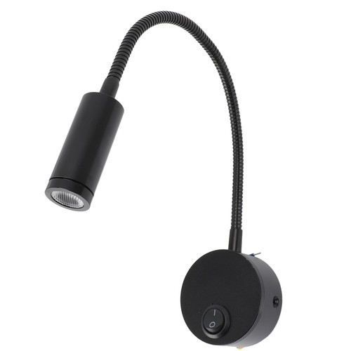 HG LED Wall Mount Reading Light 3W 3000K Modern 360 Degree Gooseneck Bedside - Picture 7 of 22