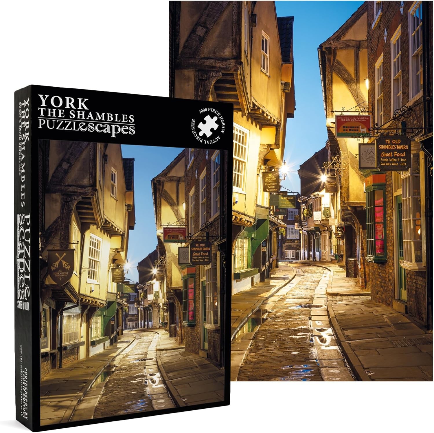 The Shambles in York 1000 Piece Jigsaw Puzzle; British Landmarks; Eco-Friendly,