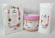 Dove Rose Berry Bouquet Limited Edition 3‑Piece Bundle Scrub Bars Deodorant